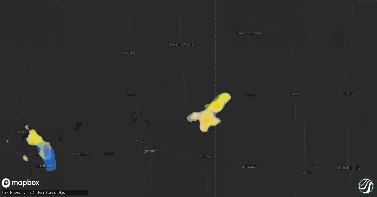 Hail map in Sheridan Lake, CO on July 8, 2026
