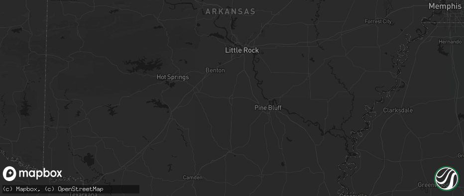 Hail map in Sheridan, AR on July 8, 2026