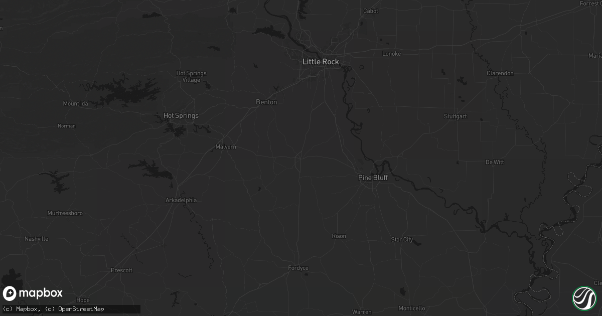 Hail map in Sheridan, AR on July 8, 2026