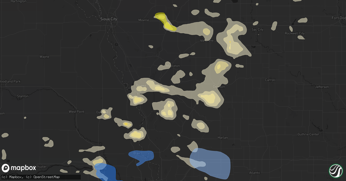 Hail map in Soldier, IA on July 8, 2026