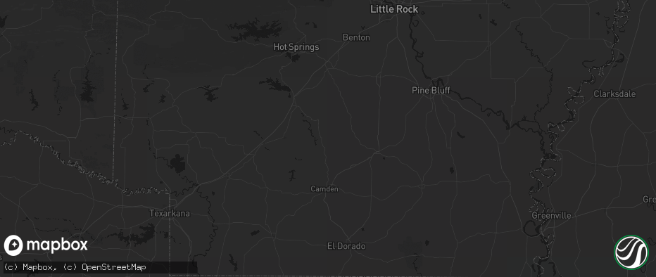 Hail map in Sparkman, AR on July 8, 2026