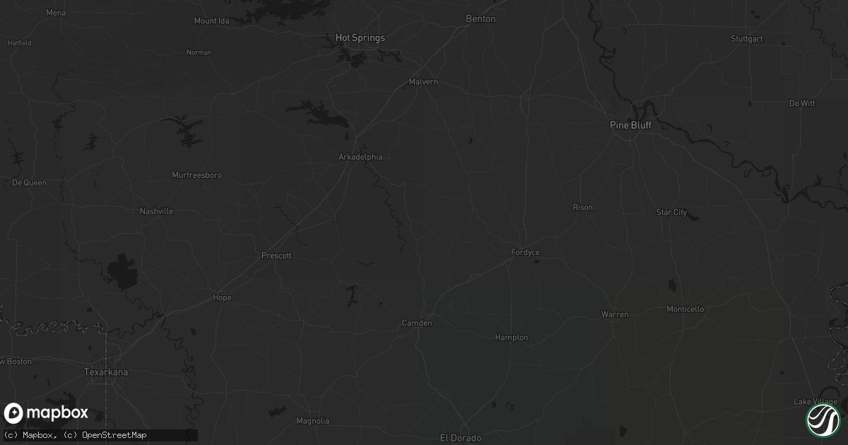 Hail map in Sparkman, AR on July 8, 2026