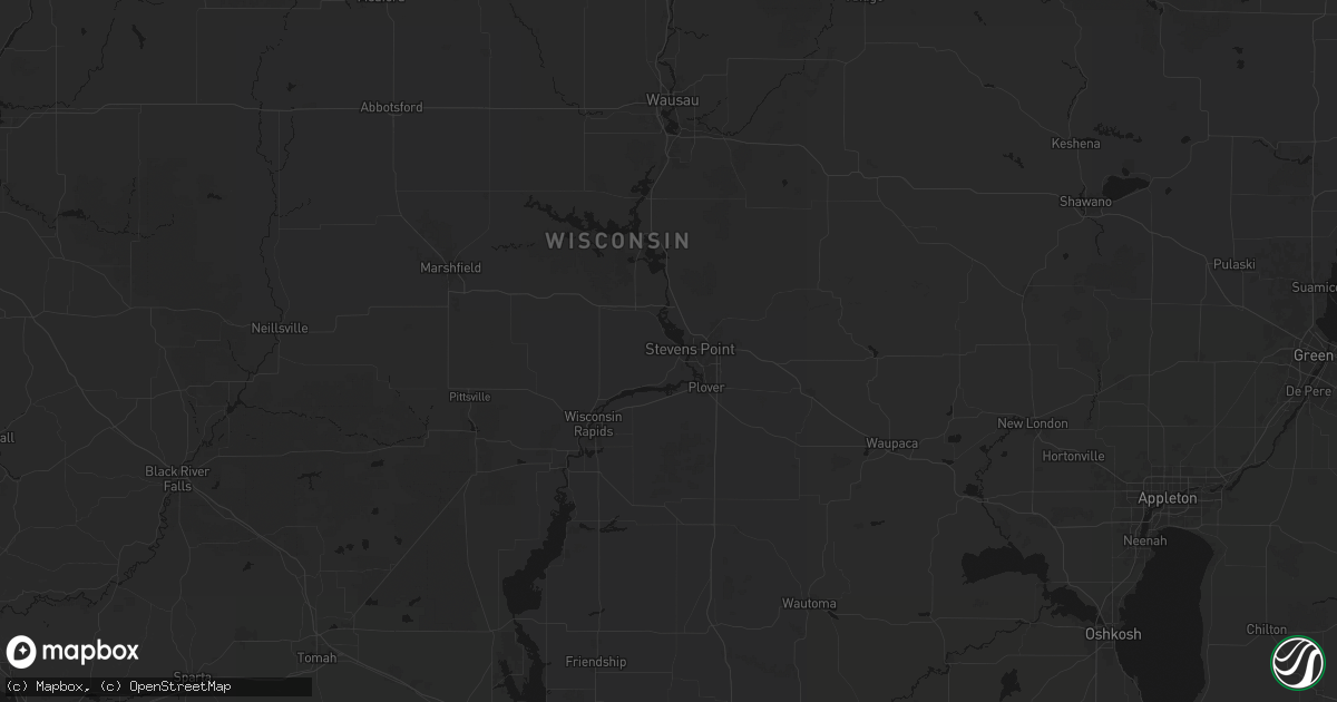 Hail map in Stevens Point, WI on July 8, 2026
