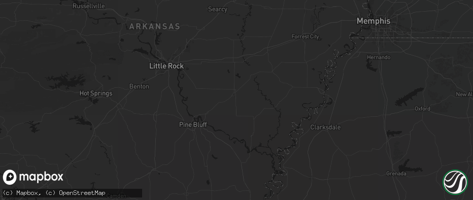 Hail map in Stuttgart, AR on July 8, 2026