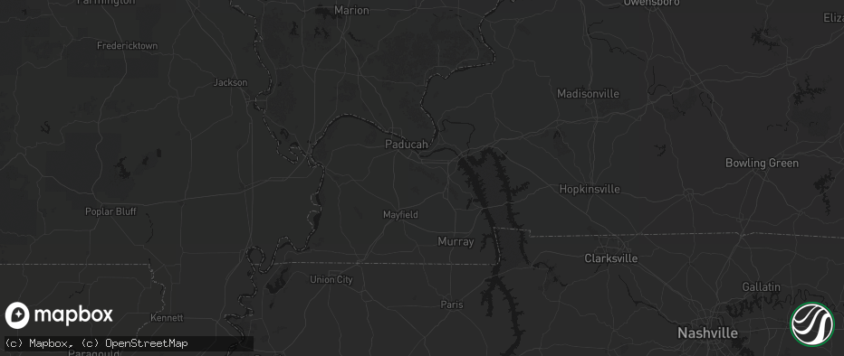 Hail map in Symsonia, KY on July 8, 2026