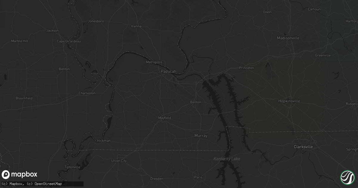 Hail map in Symsonia, KY on July 8, 2026
