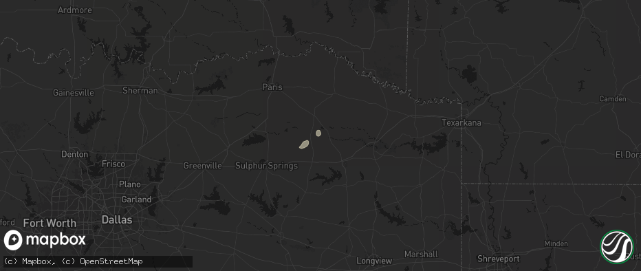 Hail map in Talco, TX on July 8, 2026