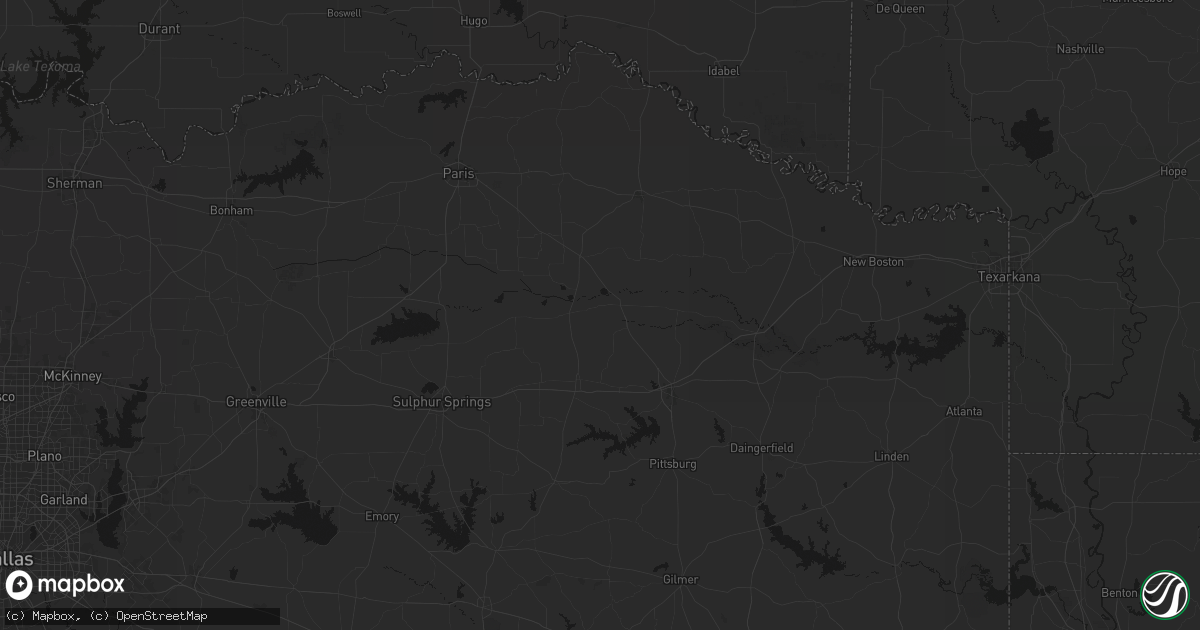 Hail map in Talco, TX on July 8, 2026