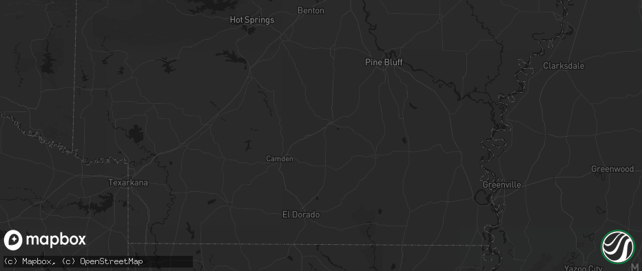 Hail map in Thornton, AR on July 8, 2026