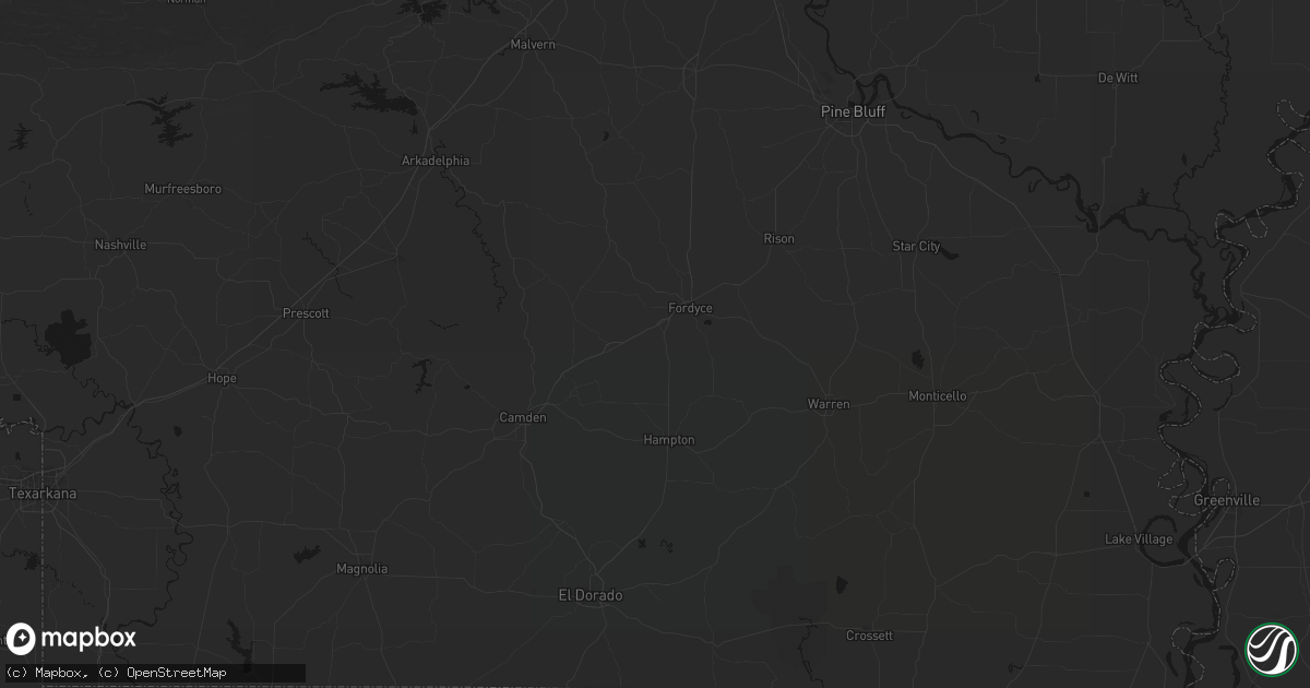 Hail map in Thornton, AR on July 8, 2026