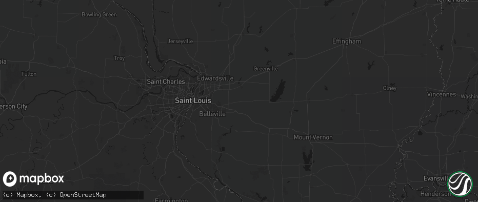 Hail map in Trenton, IL on July 8, 2026