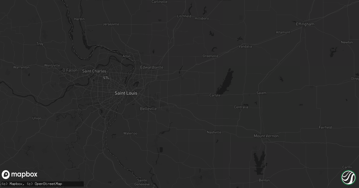 Hail map in Trenton, IL on July 8, 2026
