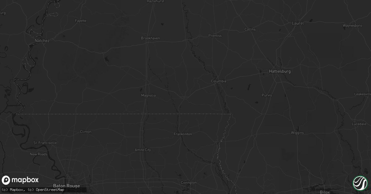 Hail map in Tylertown, MS on July 8, 2026
