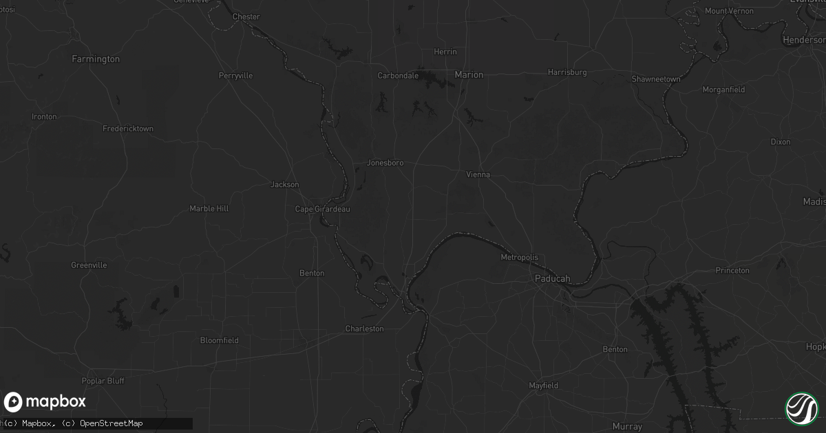 Hail map in Ullin, IL on July 8, 2026
