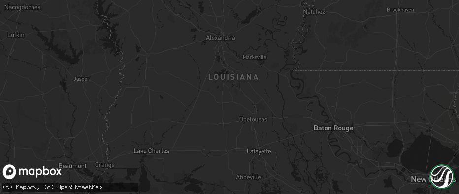 Hail map in Ville Platte, LA on July 8, 2026