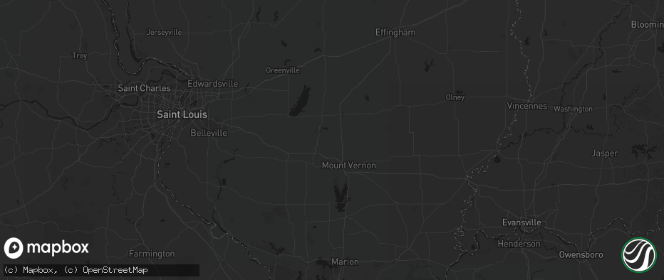 Hail map in Walnut Hill, IL on July 8, 2026