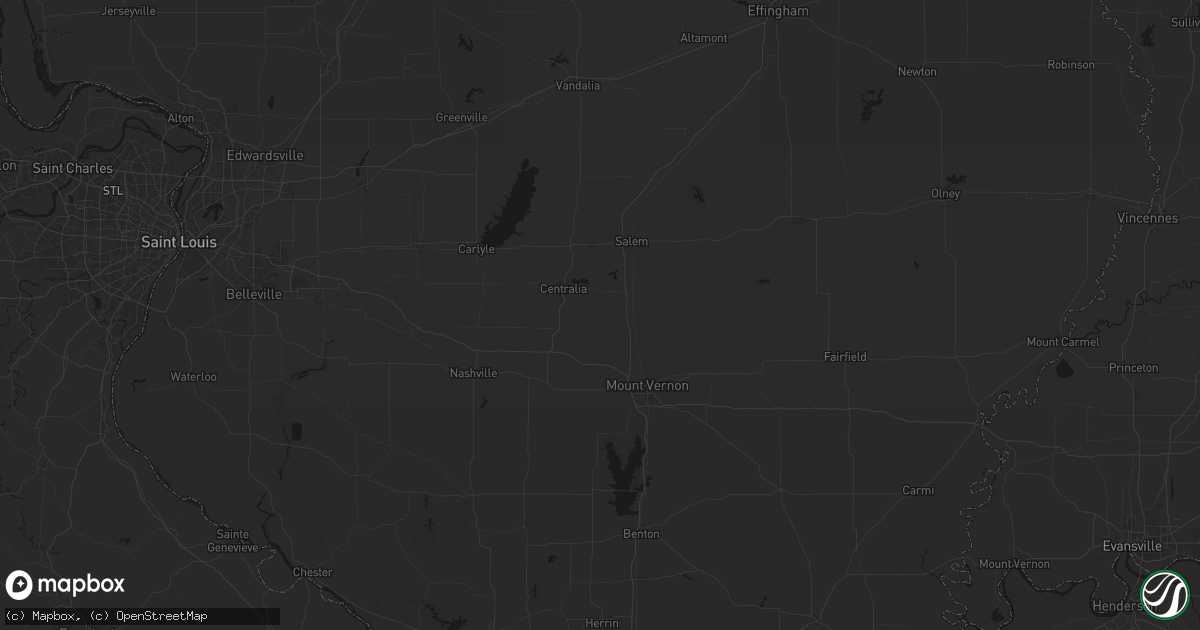 Hail map in Walnut Hill, IL on July 8, 2026