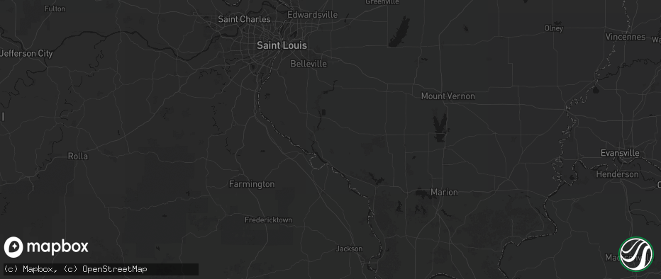 Hail map in Walsh, IL on July 8, 2026