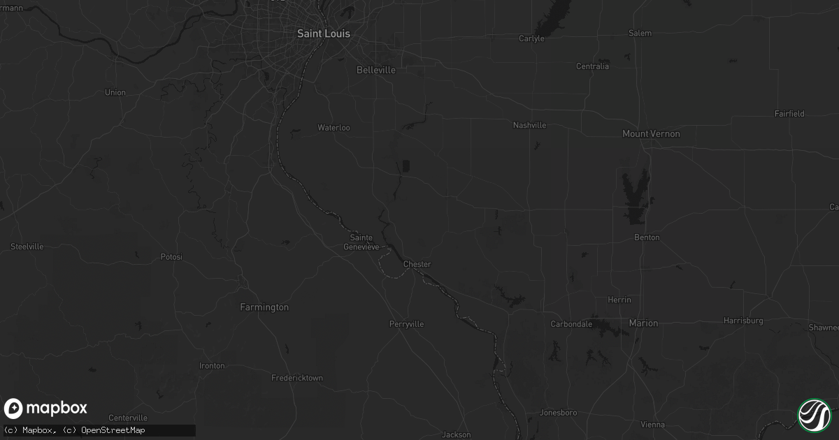 Hail map in Walsh, IL on July 8, 2026