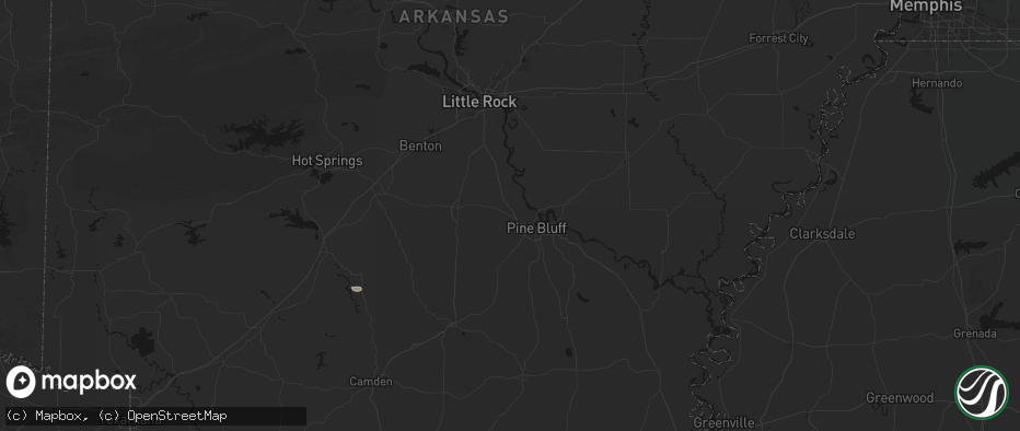 Hail map in White Hall, AR on July 8, 2026