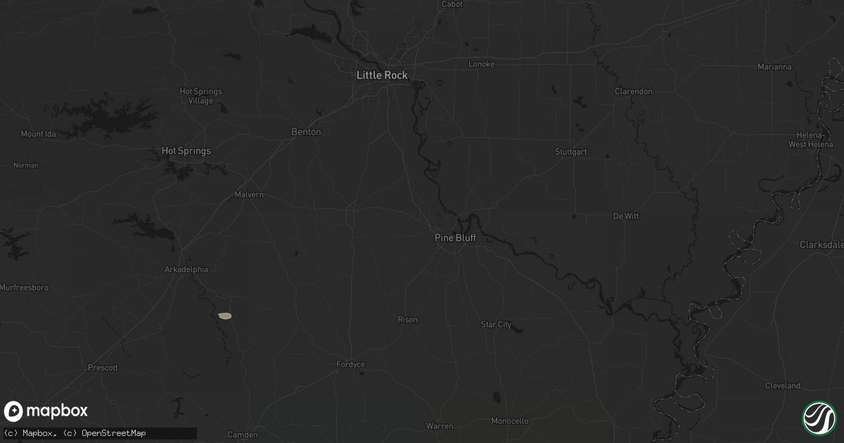 Hail map in White Hall, AR on July 8, 2026