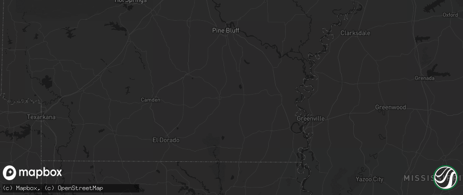 Hail map in Wilmar, AR on July 8, 2026