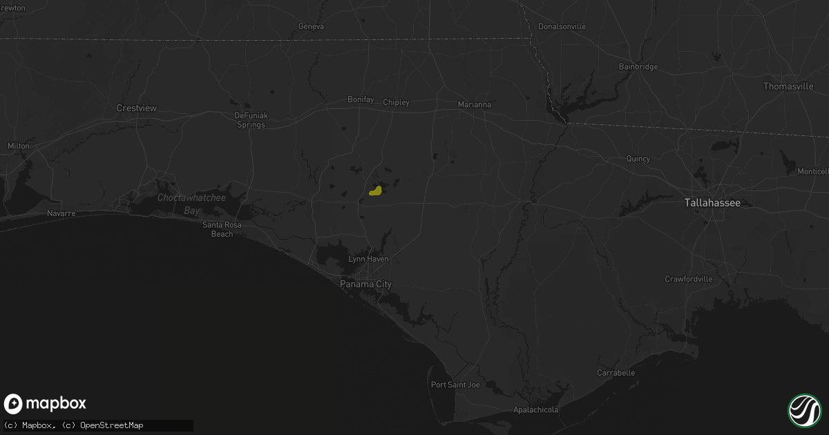 Hail map in Youngstown, FL on July 8, 2026