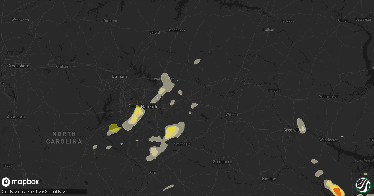 Hail map in Zebulon, NC on July 8, 2026