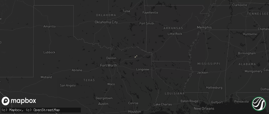 Hail map on July 8, 2026