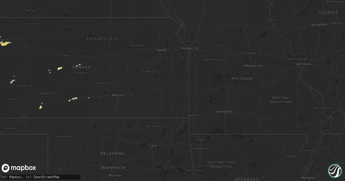 Hail map in Kansas on July 9, 2011