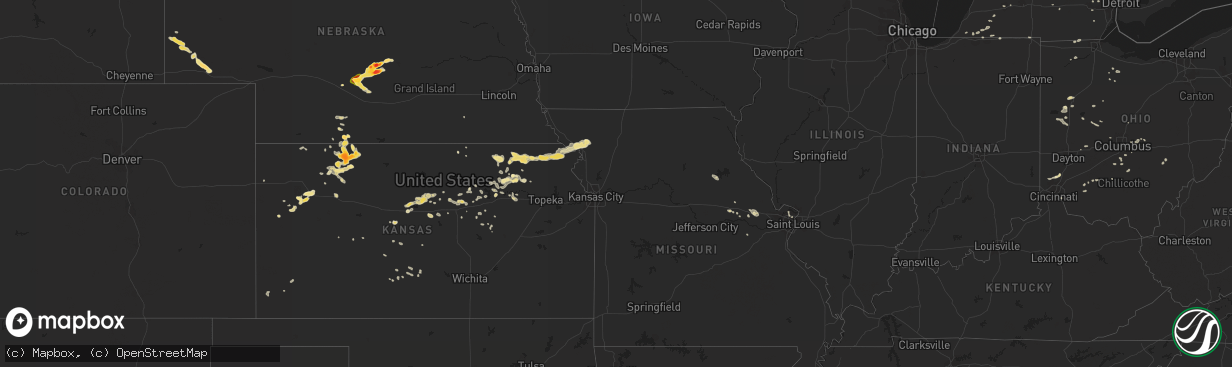 Hail map in Minnesota on July 9, 2013