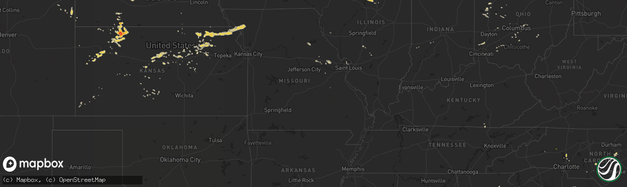 Hail map on July 9, 2013