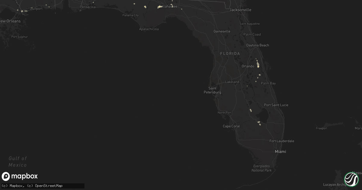 Hail map in Florida on July 9, 2014