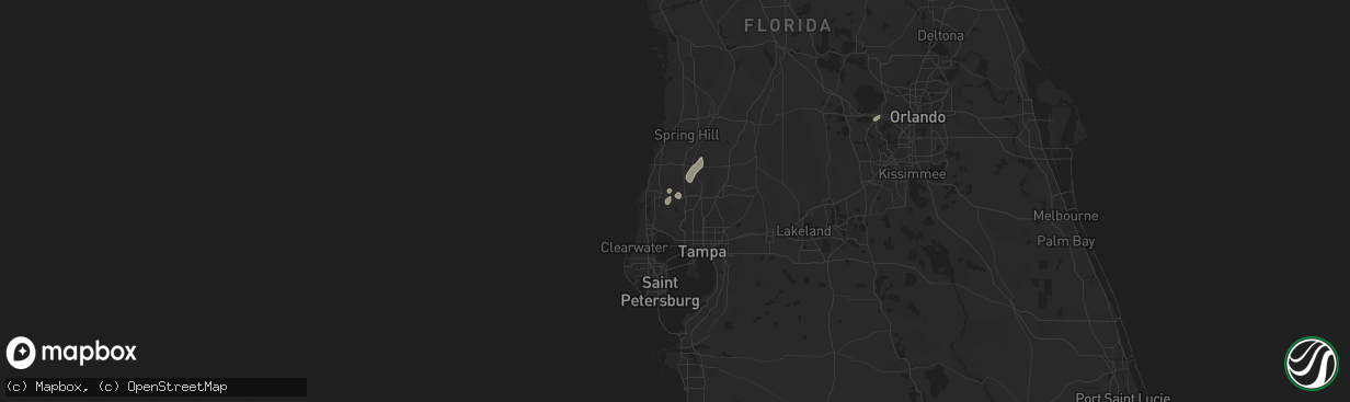 Hail map in Odessa, FL on July 9, 2015