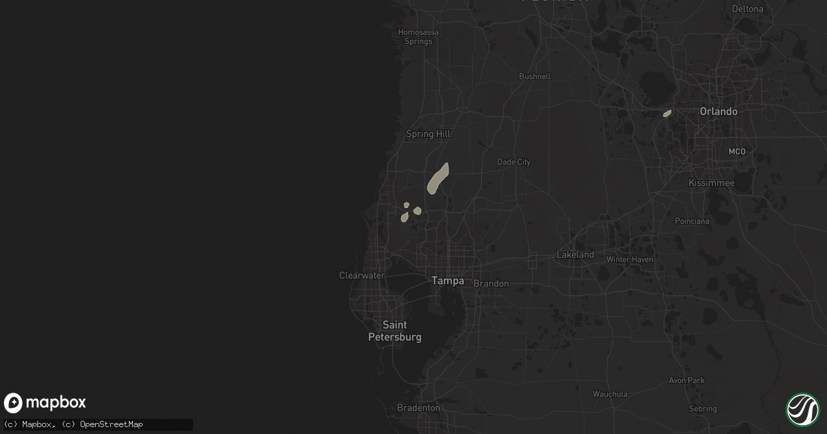 Hail map in Odessa, FL on July 9, 2015