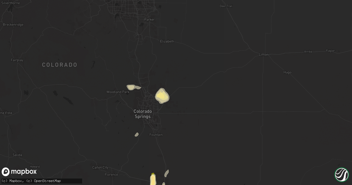 Hail map in Peyton, CO on July 9, 2015