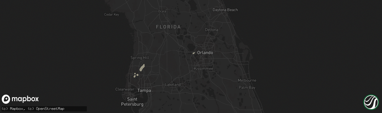 Hail map in Winter Garden, FL on July 9, 2015