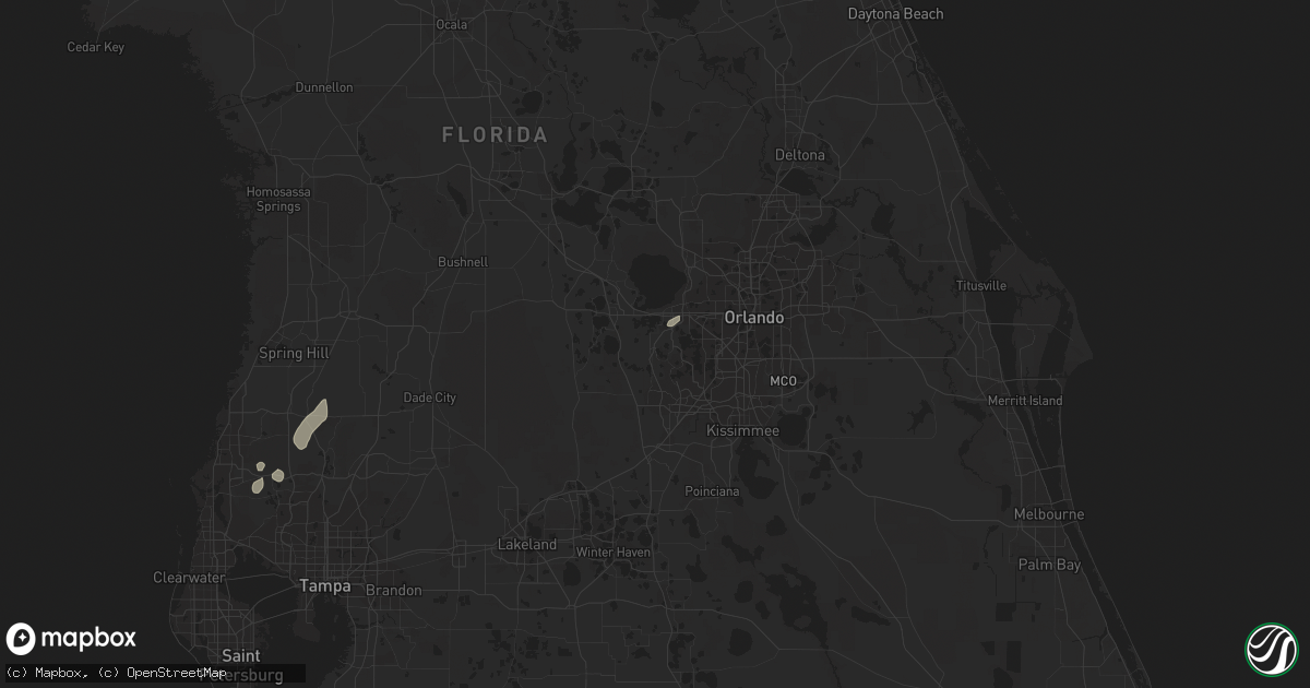 Hail map in Winter Garden, FL on July 9, 2015
