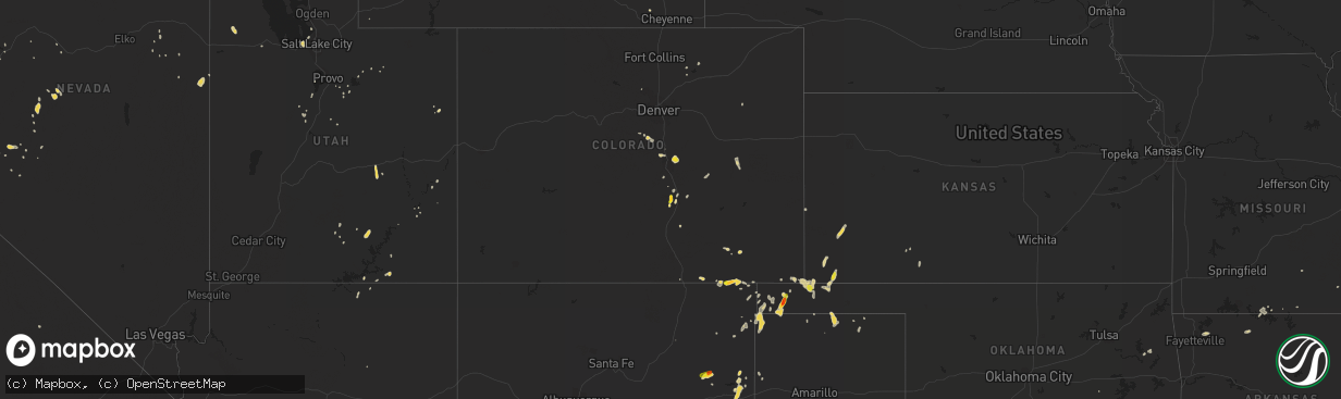 Hail map on July 9, 2015