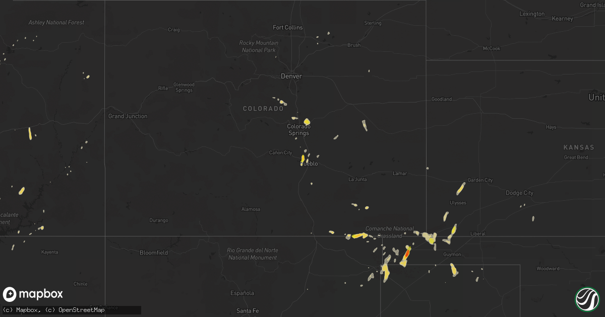 Hail map on July 9, 2015