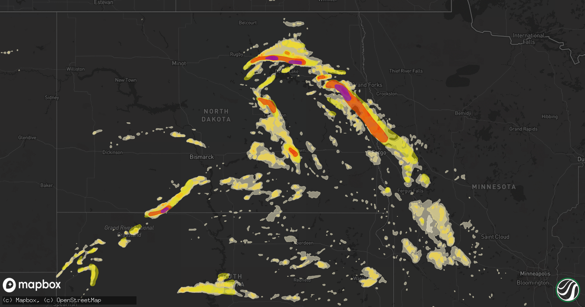 Hail map on July 9, 2016
