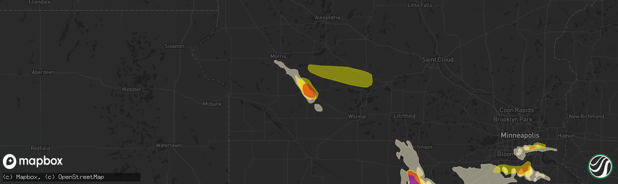 Hail map in Benson, MN on July 9, 2017