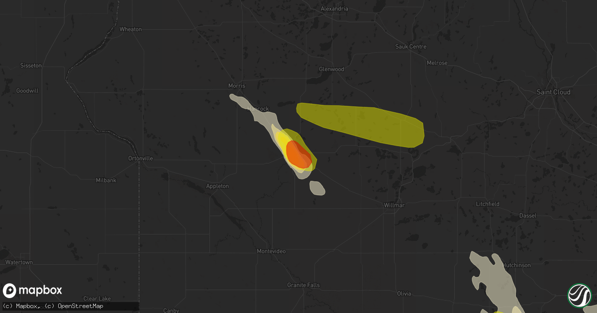 Hail map in Benson, MN on July 9, 2017