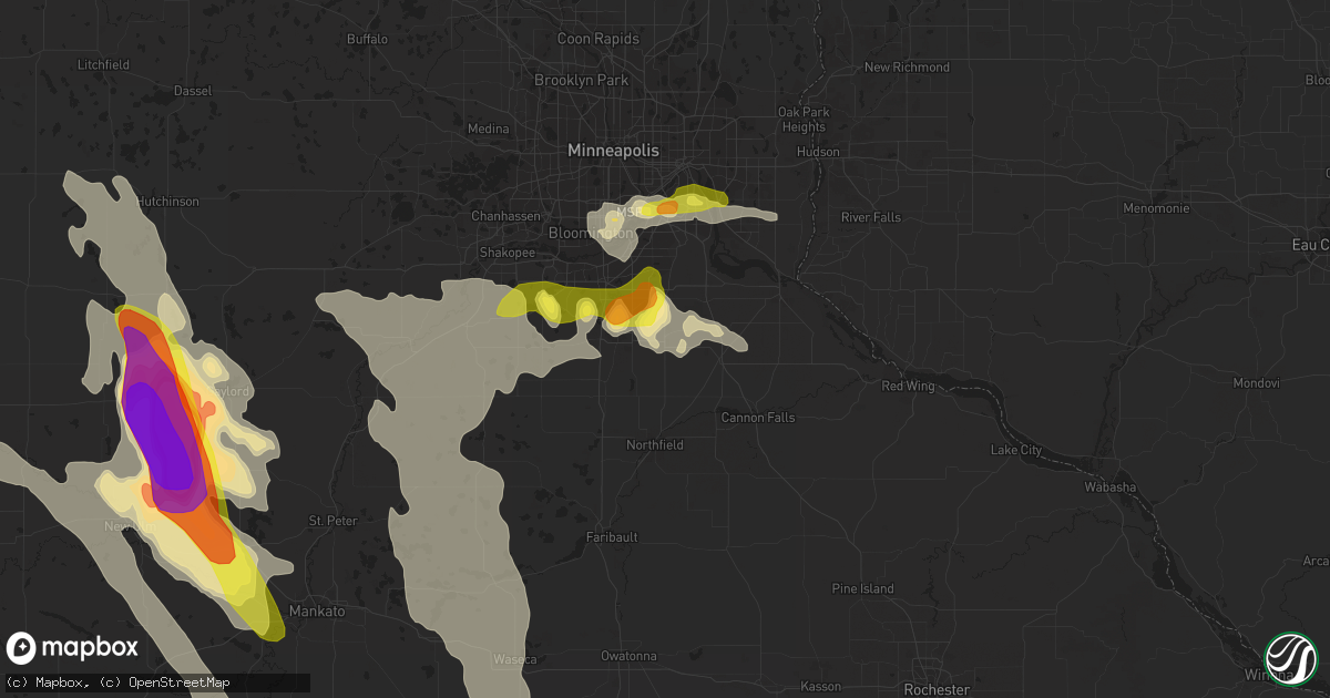 Hail map in Farmington, MN on July 9, 2017