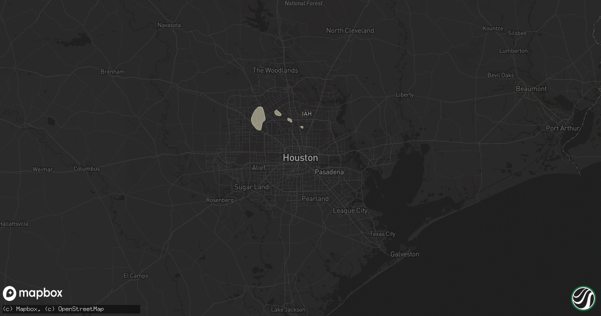 Hail map in Houston, TX on July 9, 2017