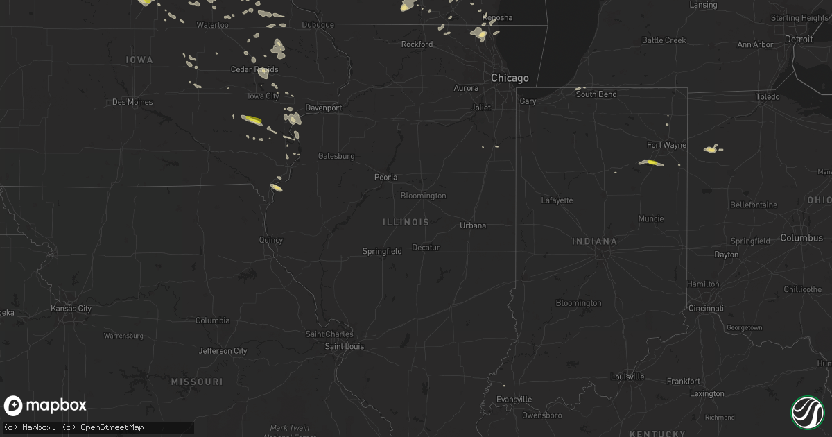 Hail map in Illinois on July 9, 2017