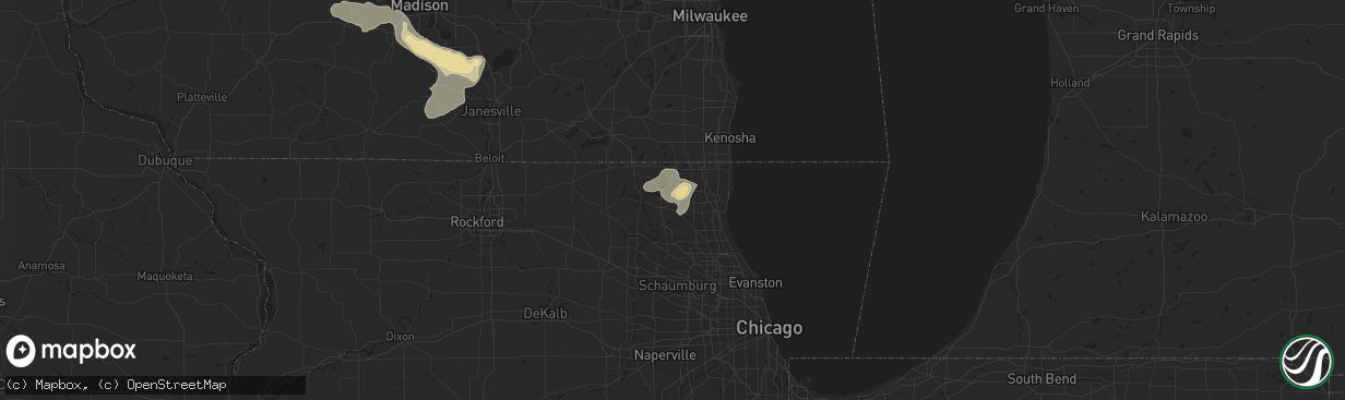 Hail map in Round Lake, IL on July 9, 2017