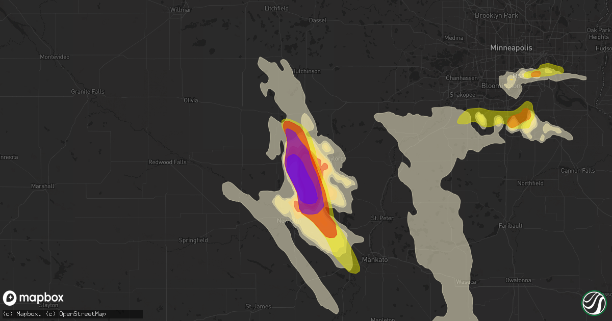 Hail map in Winthrop, MN on July 9, 2017