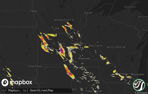 Hail map preview on 07-09-2017