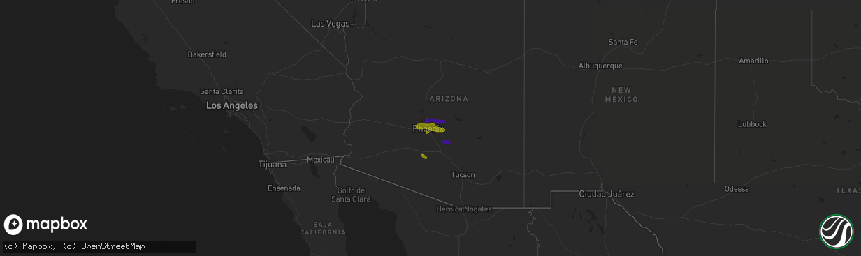 Hail map on July 9, 2018